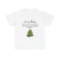 Christmas Tree Cat T‑Shirt — "In our house, the tree is manageable until there's a cat sleeping under it."