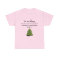 Christmas Tree Cat T‑Shirt — "In our house, the tree is manageable until there's a cat sleeping under it."